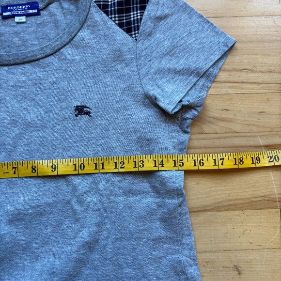 Burberry Blue Label Women’s Gray Plaid Tee Size 38 (US 4/6) - Picture 3 of 11